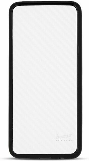 Beeyo Carbon Umschlag Rückseite Silikon Weiß (Galaxy A3 2017)
