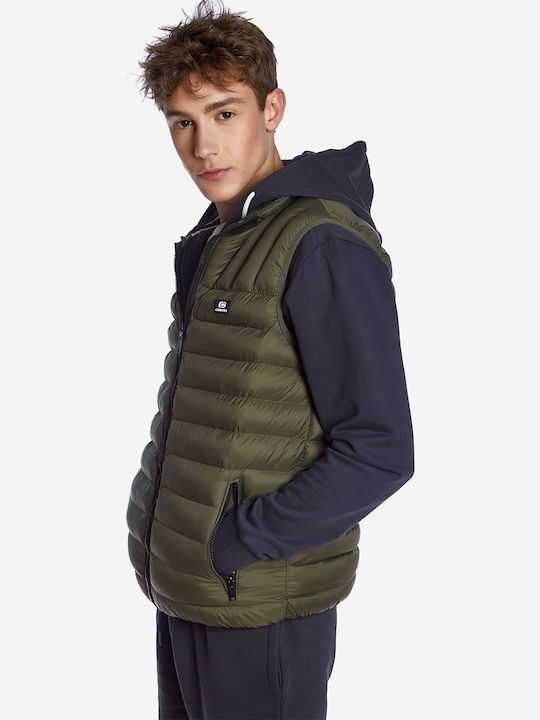 Sleeveless Jacket Puffer Khaki