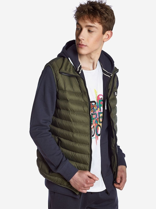 Sleeveless Jacket Puffer Khaki