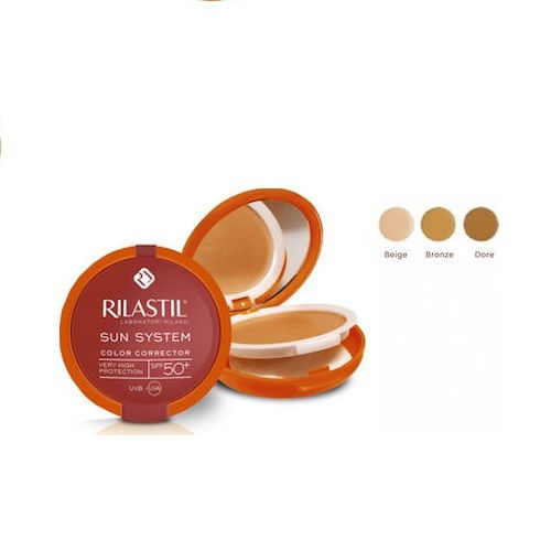 Rilastil Sun System Uniforming Compact Αντηλιακή Πούδρα Προσώπου SPF50 με Χρώμα Beige 10gr