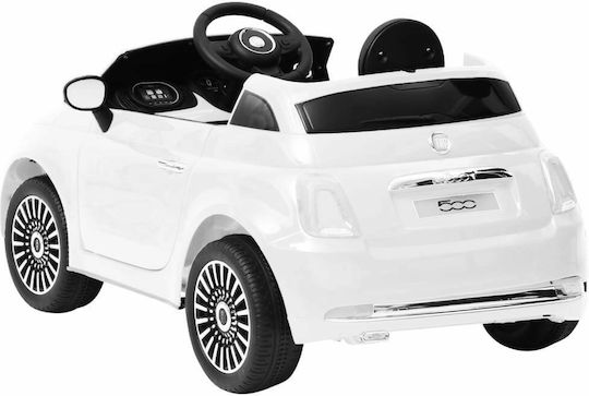 Fiat 500 Cu Un Loc Cu Telecomandă Licențiat 6 Volți Alb Pentru 3+ Ani