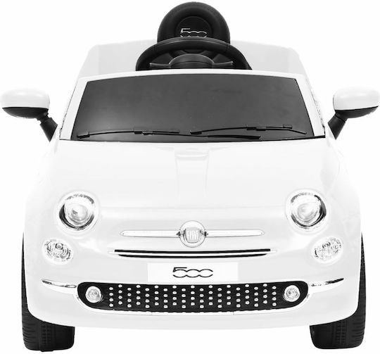 Fiat 500 Cu Un Loc Cu Telecomandă Licențiat 6 Volți Alb Pentru 3+ Ani