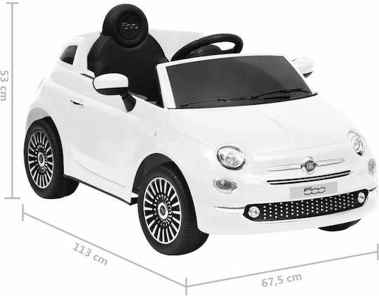 Fiat 500 Cu Un Loc Cu Telecomandă Licențiat 6 Volți Alb Pentru 3+ Ani