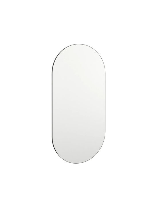 vidaXL Wall Mirror Oval with White Glass Frame 80x40cm 1pcs