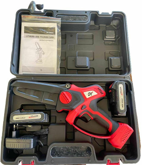Geotec Κλαδευτικό Αλυσοπρίονο Μπαταρίας 2x2Ah Brushless 20V 0.6kg με Λάμα 15cm