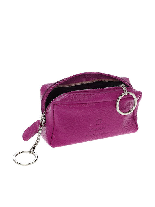 Lavor Schlüsselhalter aus Leder Fuchsie