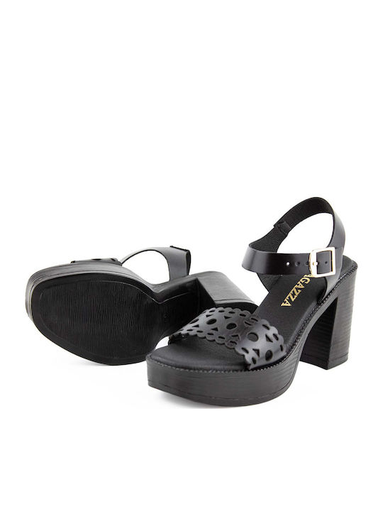 Din piele Sandale Negre