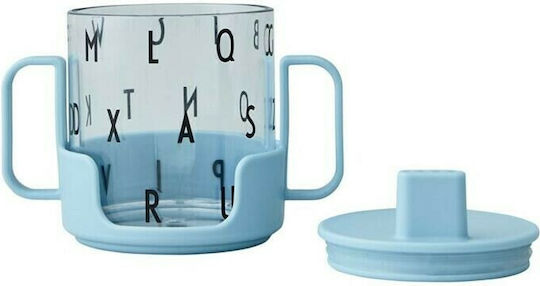 Design Letters Grow With Your Cup Cana de antrenament pentru bebeluși Plastic cu mânere Albastru pentru 18m+m+ 220ml