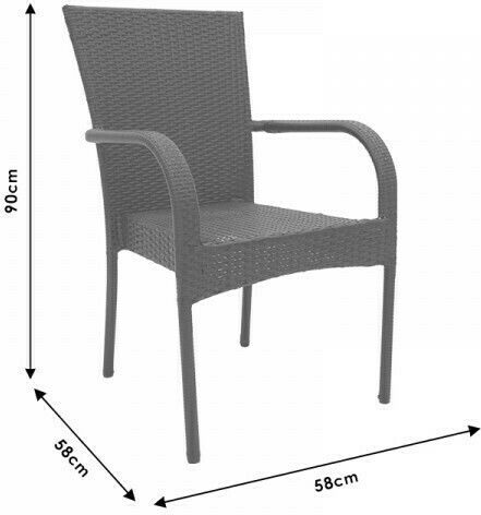 Fotoliu de exterior Rattan Laura Natural 58x58x90cm