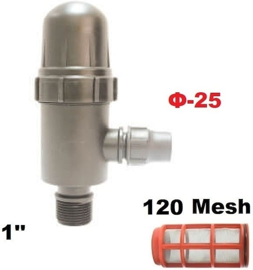 Palaplast 3391/1225 Inline-Filter Ecke Großbildschirm 1 "x F25 120 Mesh Schwarz