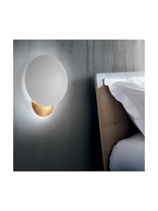 Ideal Lux Eclissi Small Μοντέρνο Φωτιστικό Τοίχου με Ενσωματωμένο LED σε Χρυσό Χρώμα Πλάτους 30cm