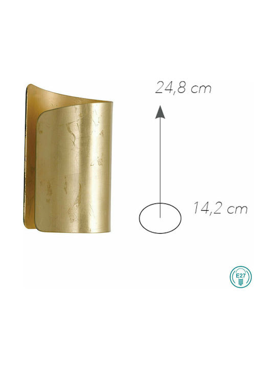 Fan Europe I-Imagine-AP-Oro Modern Leuchte Wand mit Fassung E27 Gold 15x15cm