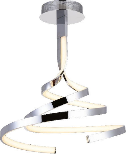 Sun Light Κρεμαστό Φωτιστικό Ασημί LED με Θερμό Λευκό Φως 50x100εκ.