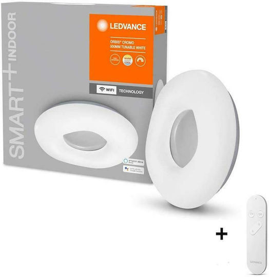 Ledvance Smart+ Cromo Smart Πλαφονιέρα Οροφής 50εκ. Λευκή με Ενσωματωμένο LED και Τηλεχειριστήριο