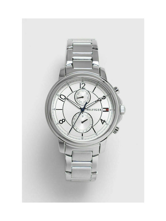 Tommy Hilfiger Claudia Uhr Chronograph mit Silber Metallarmband