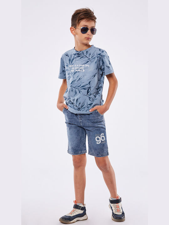 Hashtag Kinder Set mit Shorts Sommer 2Stück Hellblau