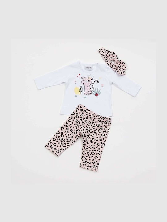 Trax Kinder Set mit Leggings Winter 3Stück Weiß