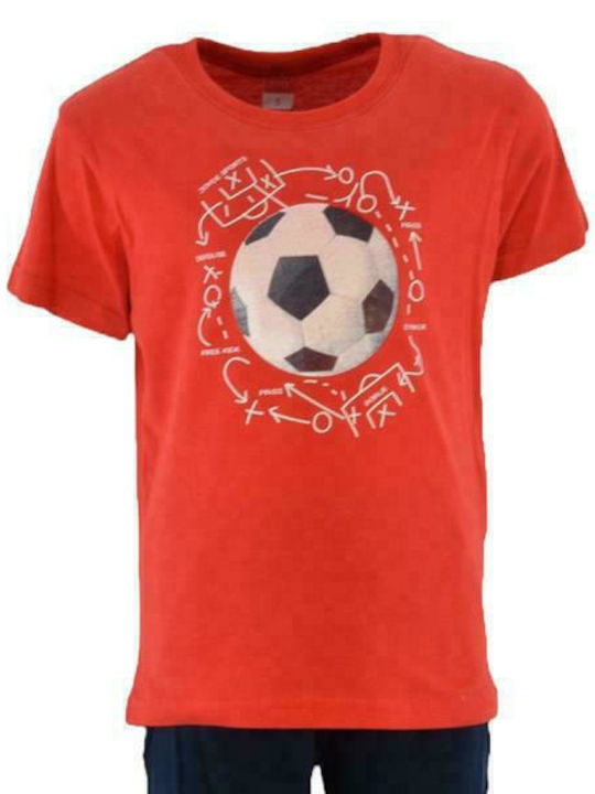 Set pentru copii cu pantaloni Vară 2buc Roșu Football