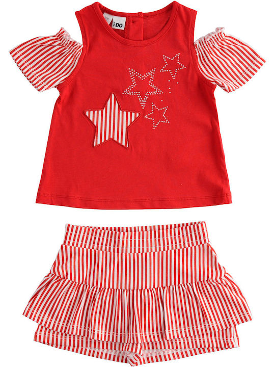 iDO Kids Set with Shorts Summer 2pcs Red