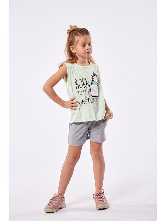 Εβίτα Kinder Set mit Shorts Sommer 2Stück Grün