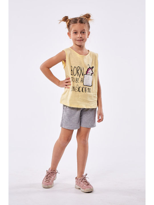 Εβίτα Kinder Set mit Shorts Sommer 2Stück Gelb