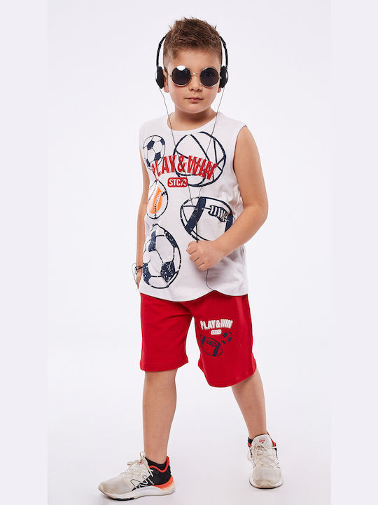 Hashtag Kids Set with Shorts Summer 2pcs Red