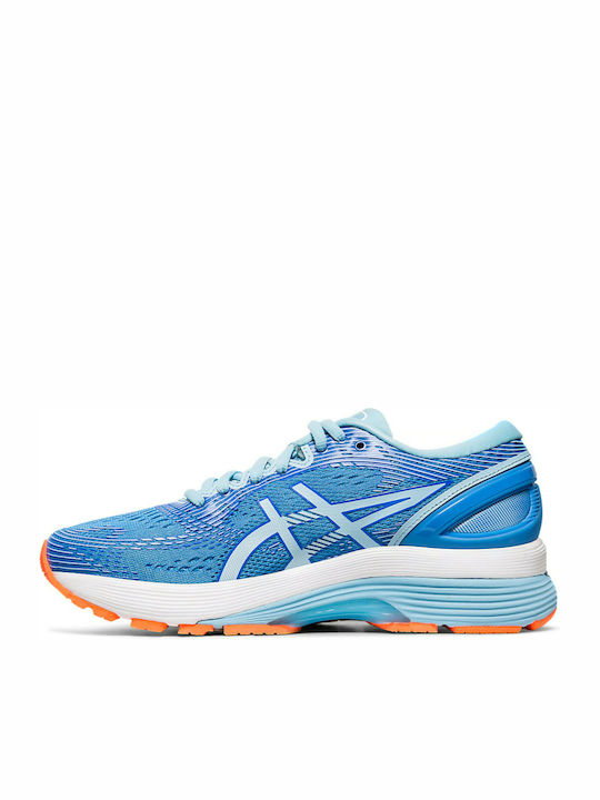 Gel-Nimbus 21 Damen Sportschuhe Laufen Blue Coast / Skylight
