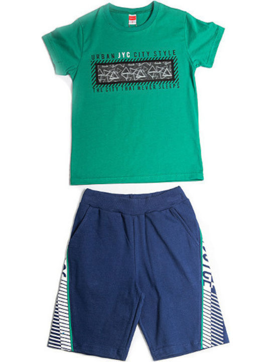 Joyce Kids Set with Shorts Summer 2pcs Green