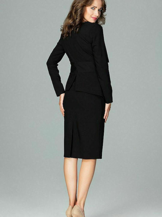 Lenitif Midi Dress Long Sleeve Black