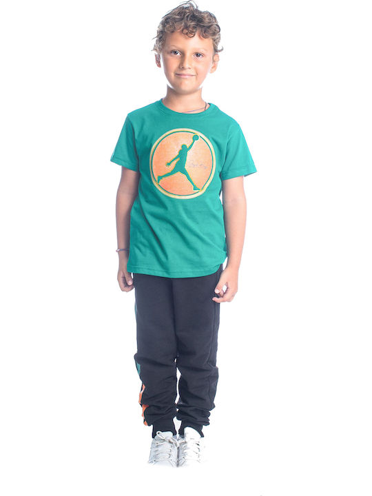 Kids Sweatpants Set Green 2pcs Slum Dunk