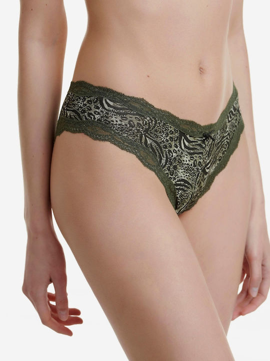 Femei Brazilia 2Pack cu Dantelă Khaki/Beige
