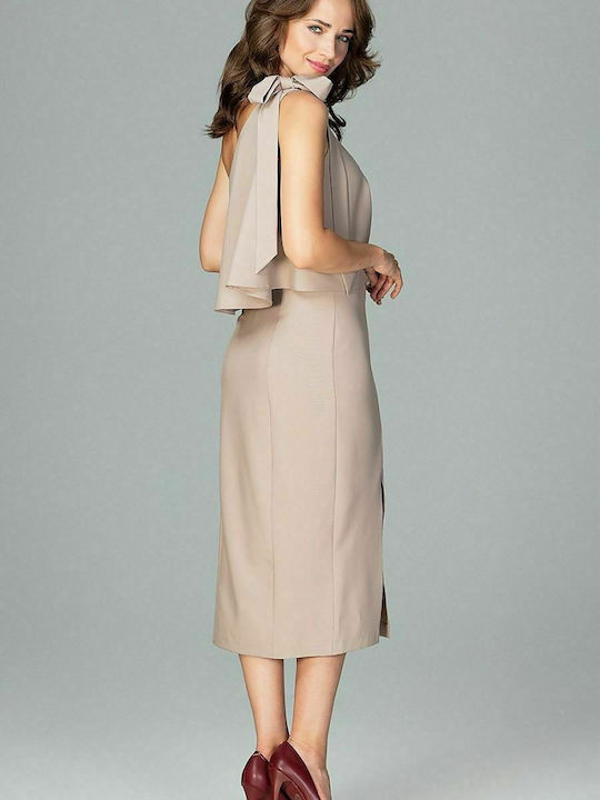 Lenitif Midi Dress for Wedding / Baptism Beige