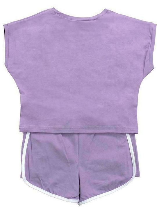 Kids' Set with Shorts Summer 2pcs Purple Change