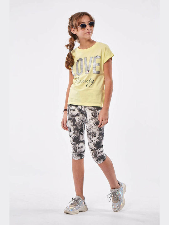 Εβίτα Kids Set with Leggings Summer 2pcs Yellow