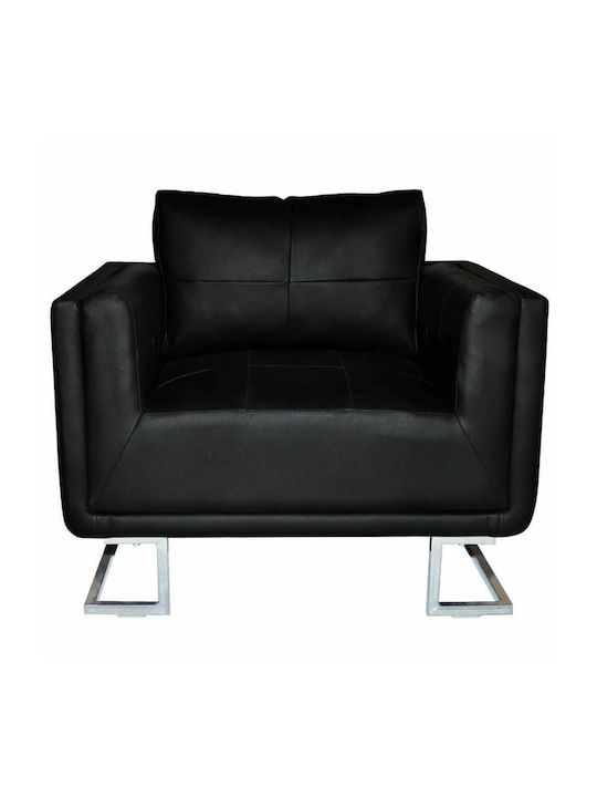 Armchair from Leatherette Black 85.5x63x74cm