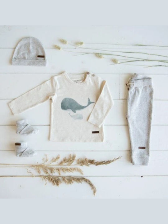 Little Dutch Kids Blouse Long Sleeve Beige Ocean Whale