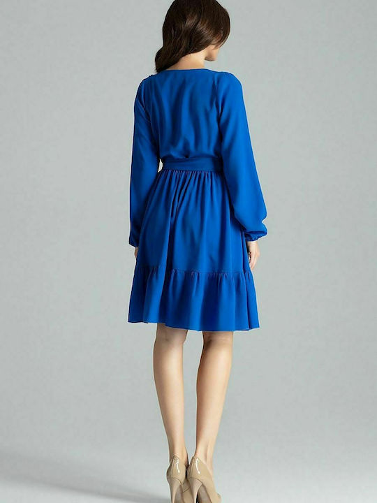 Lenitif Mini Dress Wrap Blue