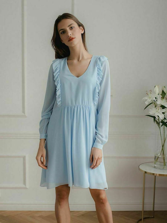 Lenitif Mini Dress for Wedding / Baptism Light Blue