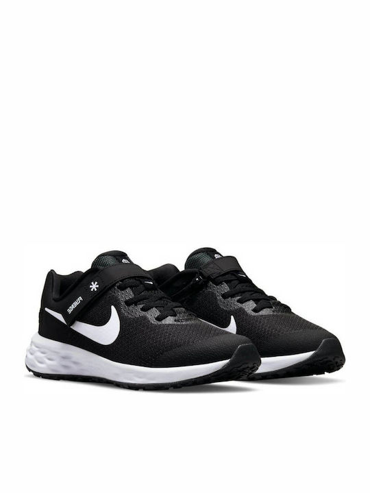 Revolution 6 Fly Ease Kids Sports Shoes Running with Hoop & Loop Closure Black