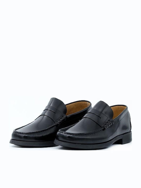 0131 Δερμάτινα Ανδρικά Loafers σε Μαύρο Χρώμα