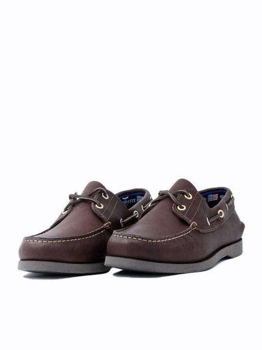 Dallas Men's Leather Boat Shoes Brown