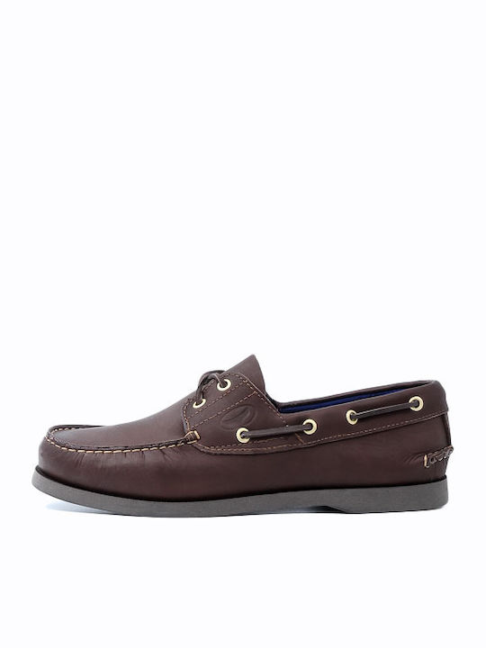 Dallas Men's Leather Boat Shoes Brown