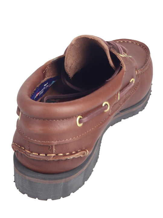 Memphis C55 Men's Leather Boat Shoes Brandy