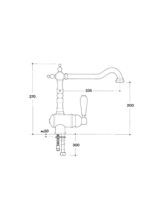 Crolla Oldmix art. 800 Kitchen Faucet Counter Old Bronze