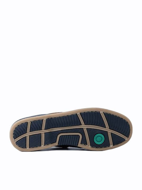 10112 Δερμάτινα Ανδρικά Boat Shoes σε Μπλε Χρώμα
