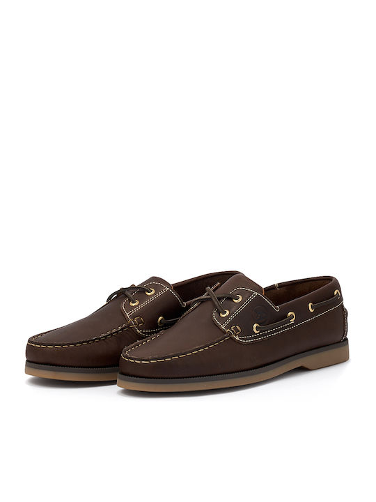 Men's Leather Boat Shoes Brown
