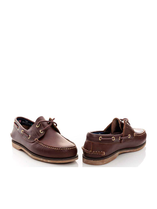 Las Wegas C4 Δερμάτινα Ανδρικά Boat Shoes Brandy