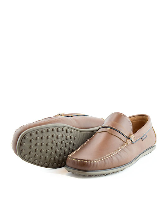 Δερμάτινα Ανδρικά Loafers σε Ταμπά Χρώμα