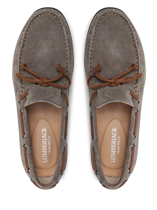 Leman Suede Ανδρικά Μοκασίνια σε Γκρι Χρώμα