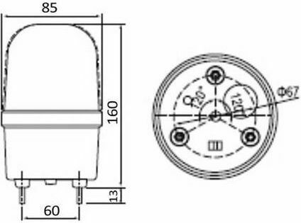 Cntd C-1101 Far de Sistem de Alarmă cu Galben LED Lumină 230V 8.5x16cm